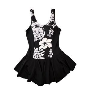 Favant ~ Women’s Black and White floral Swim Dress ~ NWT ~ size Small